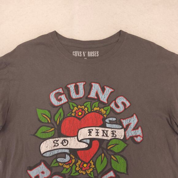 Guns And Roses Band Crew Neck Graphic Shirt Womens Size Extra Large XL Gray - Picture 1 of 9